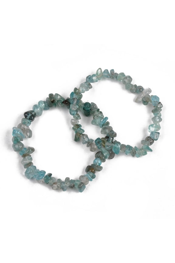 Unisex Chip Natural Apatite Beaded Stretch Bracelets Inner Diameter: 1-3/4~2 inch(4.5~5cm)