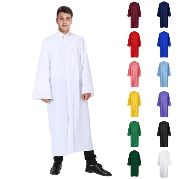 Unisex Choir Robes for Church, Baptism Officiant Confirmation Graduation Gown Pastor Judges Robe, Ceremony Costume For Religious Events,Light Blue,39