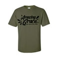 thumbnail image 1 of Unisex Christian Amazing Grace How Sweet The Sound Short Sleeve T-shirt-Military-Small, 1 of 4