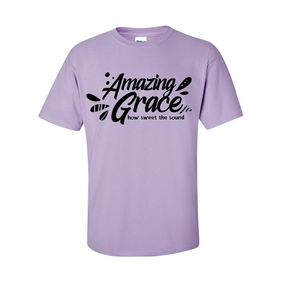 Unisex Christian Amazing Grace How Sweet The Sound Short Sleeve T-shirt-Orchid-5xl