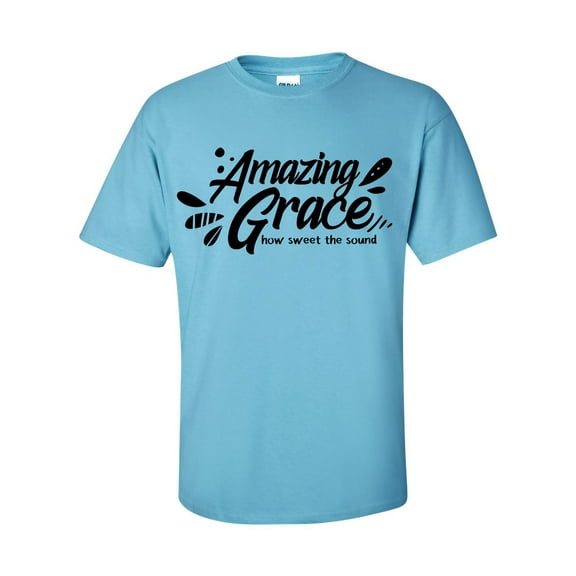 Unisex Christian Amazing Grace How Sweet The Sound Short Sleeve T-shirt-Sky-5xl