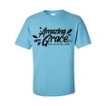 thumbnail image 1 of Unisex Christian Amazing Grace How Sweet The Sound Short Sleeve T-shirt-Sky-xl, 1 of 4