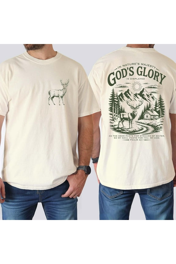 Unisex Christian Deer Shirt, Bible Verse Hunting T-Shirt, Religious Nature Graphic Tee, Baptism Gift for Men and Women, Faith-Inspired Hunter Apparel