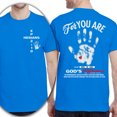 thumbnail image 1 of Unisex Christian Double-Sided T-Shirt, God's Masterpiece Ephesians 2:10 Tee, Handprint Scripture Shirt, Royal, Size XL, 1 of 6