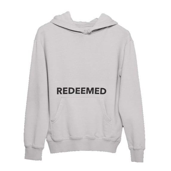 Unisex Christian Hoodie Redeemed Hooded Sweatshirt-Ash Grey-small