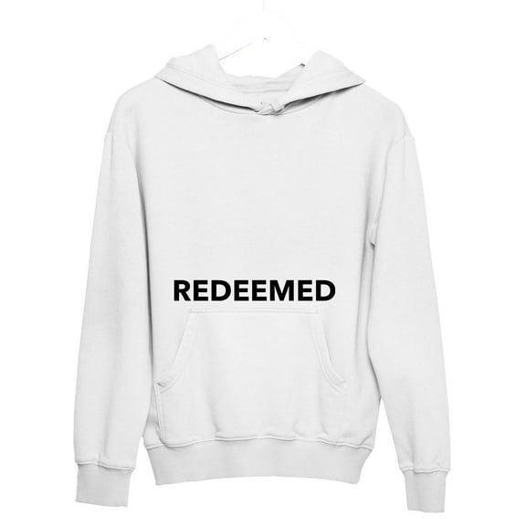 Unisex Christian Hoodie Redeemed Hooded Sweatshirt-White-5xl