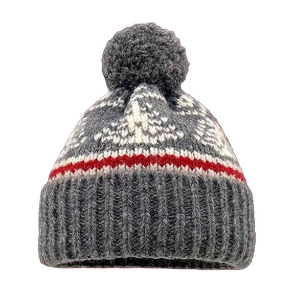 Unisex Christmas Beanie Pom Pom Knit Winter Ski Hat Windproof Outdoor Knit Cap