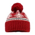 thumbnail image 1 of Unisex Christmas Beanie Pom Pom Knit Winter Ski Hat Windproof Outdoor Knit Cap, 1 of 3