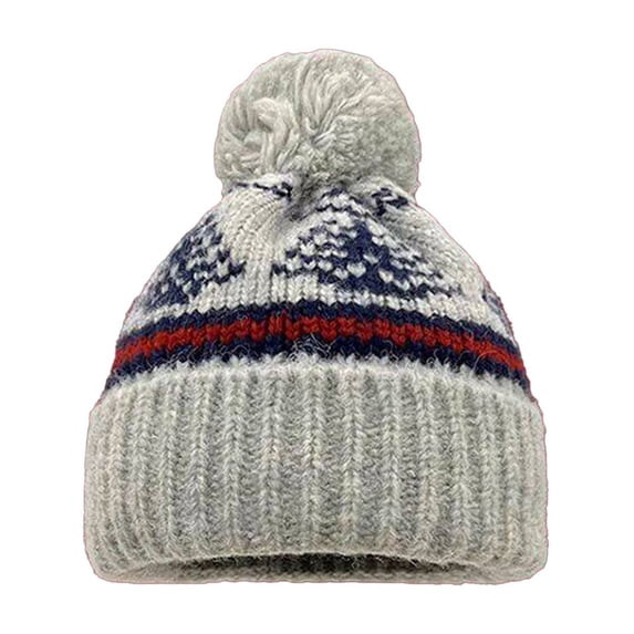 Unisex Christmas Beanie Pom Pom Knit Winter Ski Hat Windproof Outdoor Knit Cap