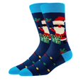 thumbnail image 1 of Unisex Christmas Crew Socks Cotton Blend Jacquard Knit Long Socks Holiday Character Pattern Casual Daily Wear Mid Calf Santa Claus Novelty Funny Xmas Gift Winter Warm Breathable, 1 of 4
