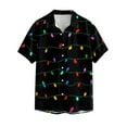 thumbnail image 1 of Unisex Christmas Printed Festive Patterns Short Sleeve Collared Button-Down Shirt for Holiday Gatherings and Daily Wear, 1 of 9