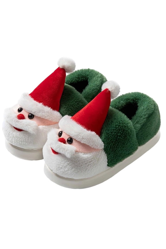 Unisex Christmas Slippers Santa C`laus Slippers Cute Plush Adult Anti House Loafers for Women Men