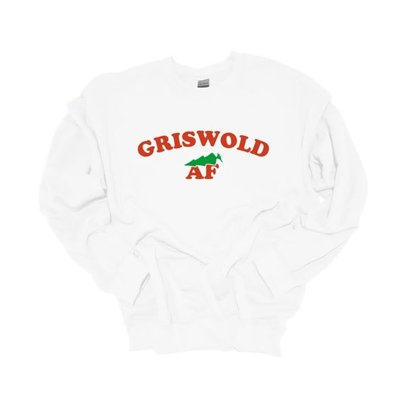 Unisex Christmas Sweatshirt Griswold AF Festive Holiday Crewneck Sweatshirt-White-small