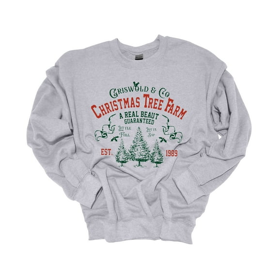 Unisex Christmas Sweatshirt Griswold Christmas Tree Farm Festive Holiday Crewneck Sweatshirt-Sports Grey-xxl