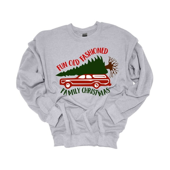 Unisex Christmas Sweatshirt Griswold Fun Old Fashioned Family Christmas Festive Holiday Crewneck Sweatshirt-Sports Grey-xl