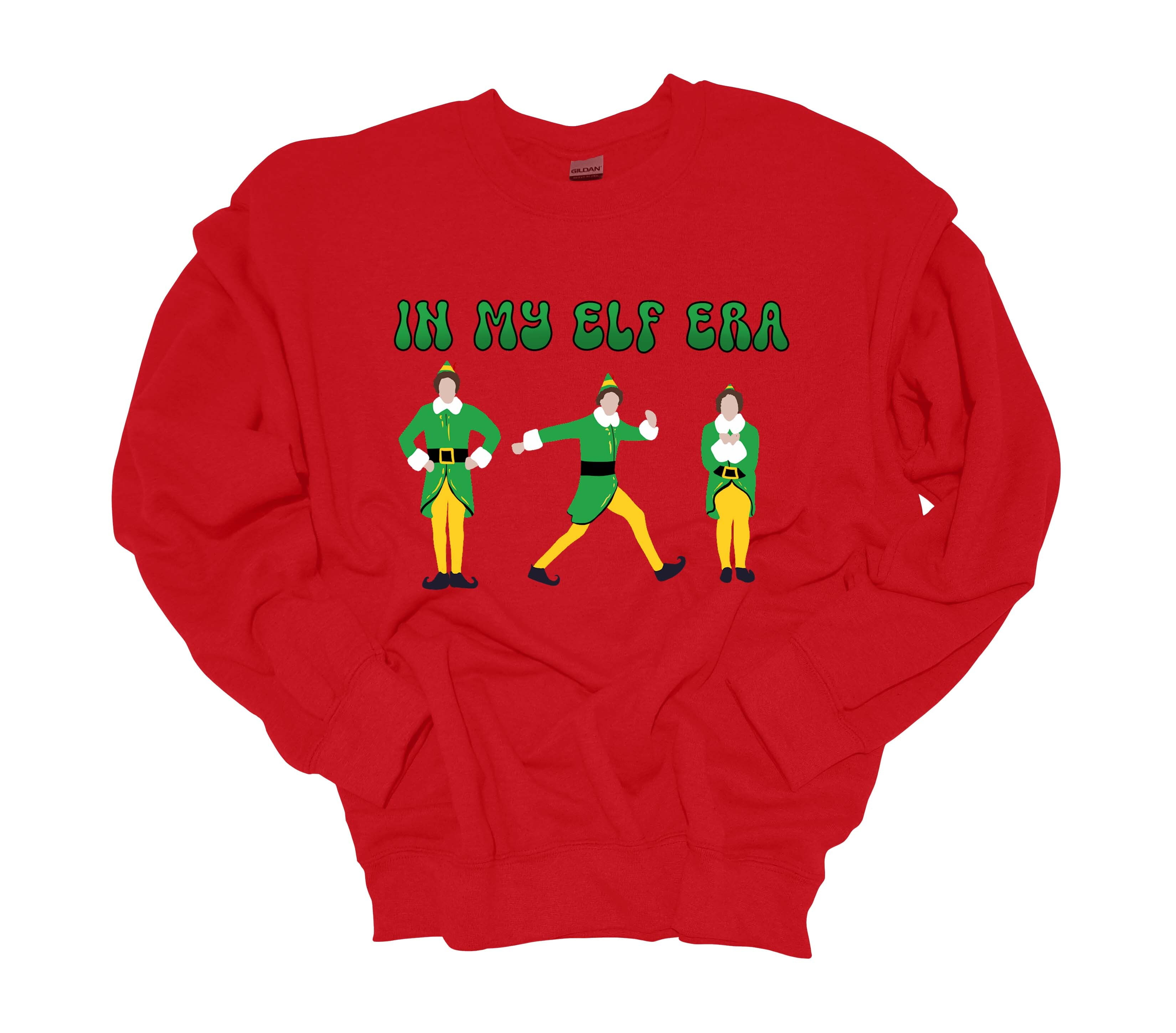 Unisex Christmas Sweatshirt In My Elf Era Buddy Festive Holiday Crewneck Sweatshirt-Red-xxxl