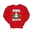 thumbnail image 1 of Unisex Christmas Sweatshirt Omg Santa I Know Him Elf Festive Holiday Crewneck Sweatshirt-Red-small, 1 of 1