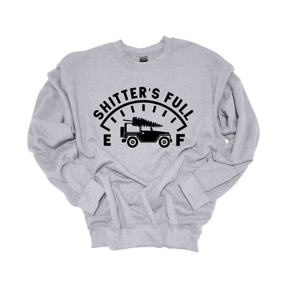 Unisex Christmas Sweatshirt Shitters Full Funny Festive Holiday Crewneck Sweatshirt-Sports Grey-xl