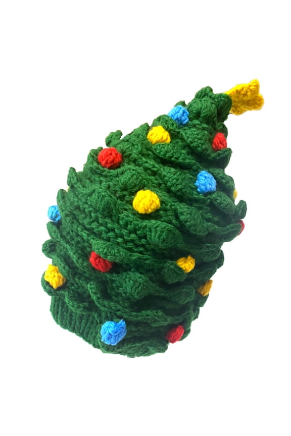 Unisex Christmas Winter Knitted Christmas Tree Hat Bearded Cap for Kid Adults Winter Keeping Warm Supplies