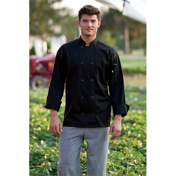 Unisex Classic 10 Button Chef Coat, Black, XX-Large