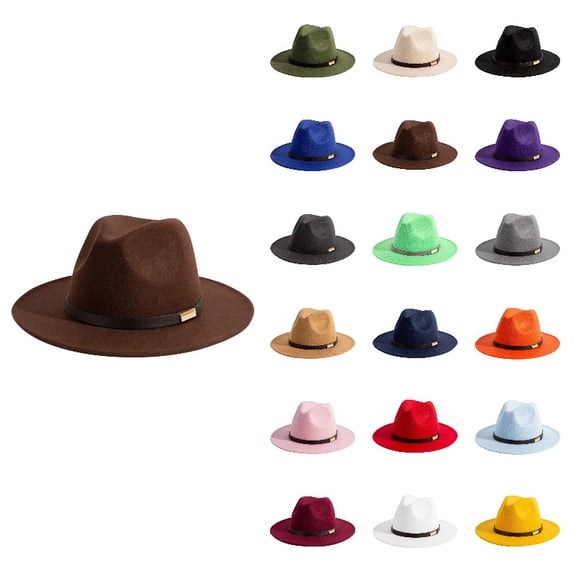 Unisex Classic 20s Hat with Band Casual Jazz Cap Brown Fashion Fedora Hat Elegant Jazz Hats Brim Cap for Halloween