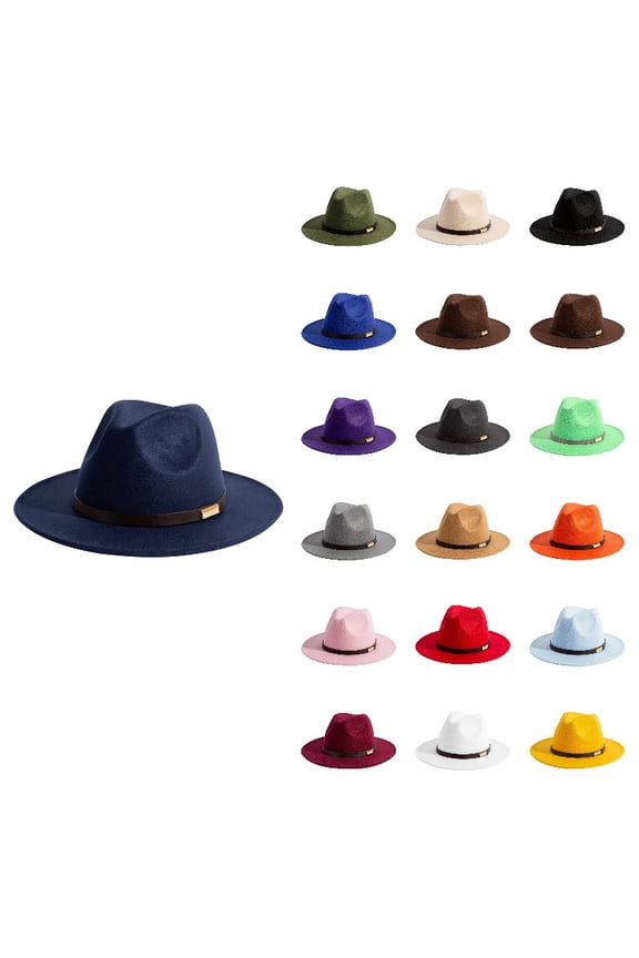 Unisex Classic 20s Hat with Band Casual Jazz Cap Navy Fashion Fedora Hat Elegant Jazz Hats Brim Cap for Halloween