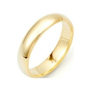 EVE'S ADDICTION Unisex Classic 4mm Wide Gold Wedding Ring for Women or Men, Ring Size 7