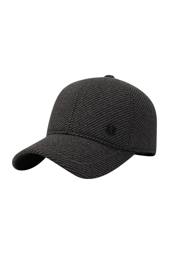 Unisex Classic Black Wool Blend Baseball Cap Adjustable Fit, Stylish and Comfortable; All Seasons
