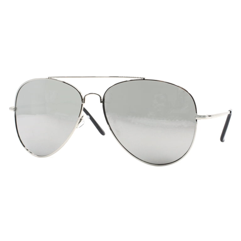 Unisex Classic Cop Pilot Aviator Sunglasses Silver Mirrored  display picture 1