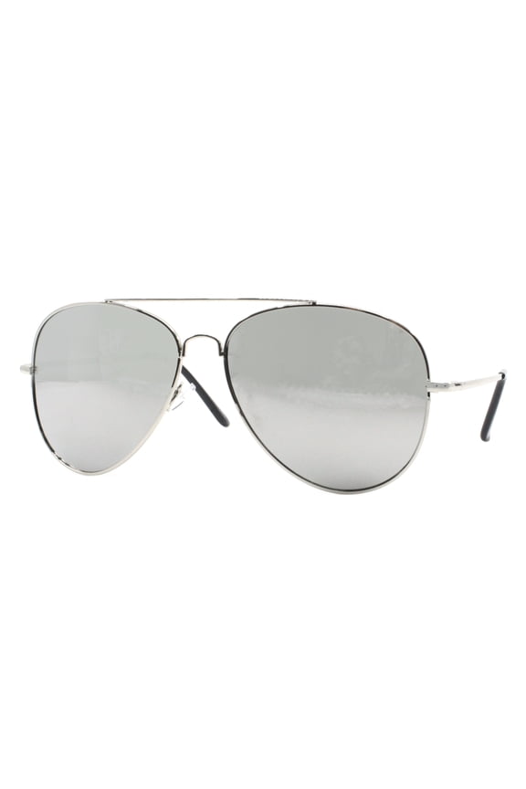 Unisex Classic Cop Pilot Aviator Sunglasses Silver Mirrored Lens UV 400