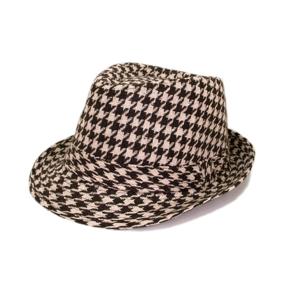 Unisex Classic Houndstooth Fedora Hat