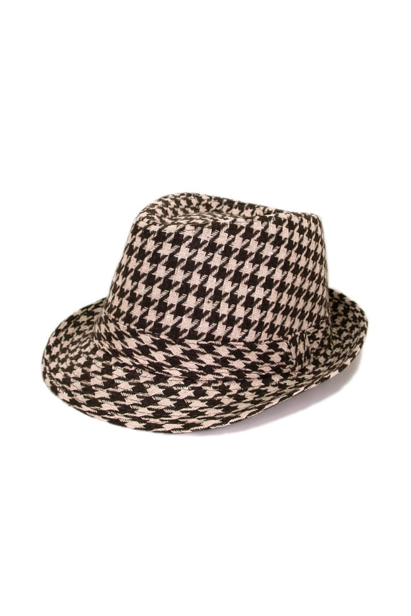 Unisex Classic Houndstooth Fedora Hat