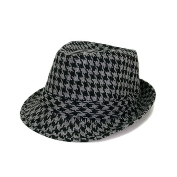 Unisex Classic Houndstooth Fedora Hat