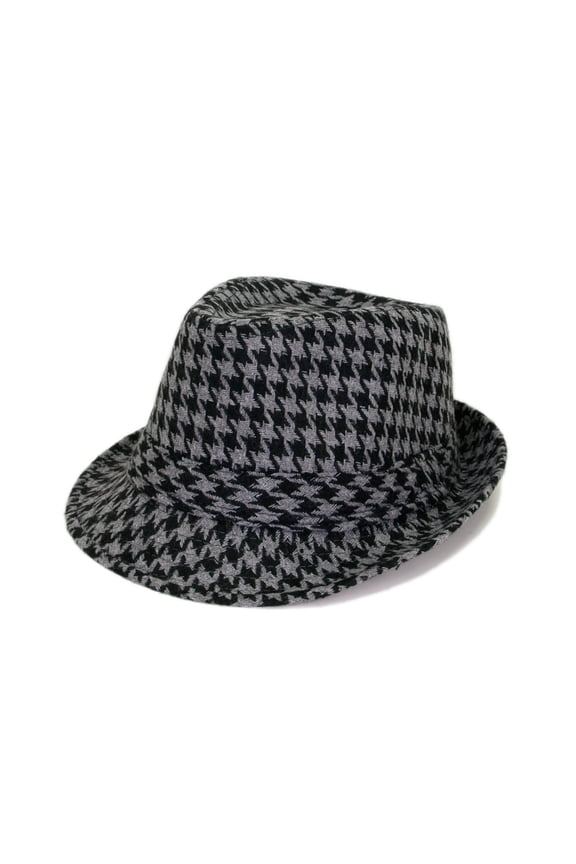 Unisex Classic Houndstooth Fedora Hat