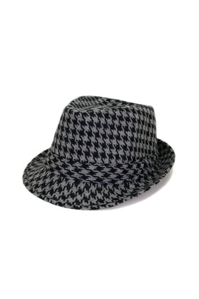 Unisex Classic Houndstooth Fedora Hat