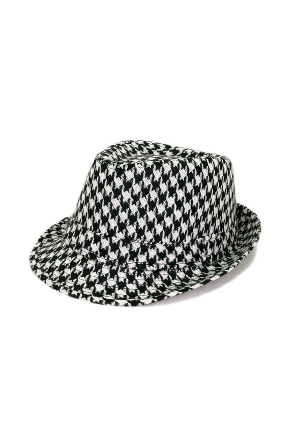 Unisex Classic Houndstooth Fedora Hat