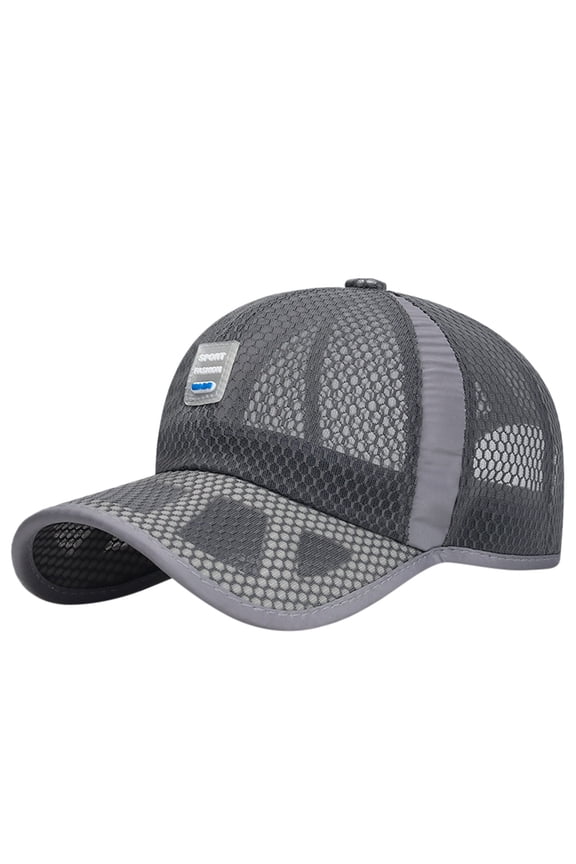 Unisex Classic Mesh Baseball Cap Soft Unconstructed Dad Hat Sun Patch Preppy, Dark Gray