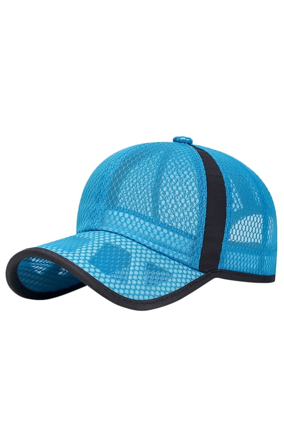 Unisex Classic Mesh Baseball Cap Soft Unconstructed Dad Hat Sun Patch Preppy Style, Sky Blue