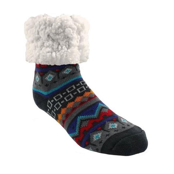 Unisex Classic Nordic One Size Fits Most Slipper Socks, Gray - Pack of 3