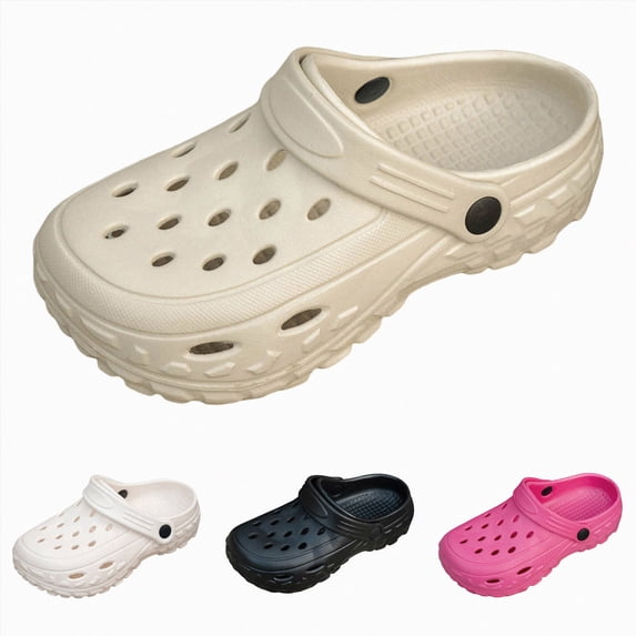 Unisex Classic Perforated Clogs Arch Support Sandals Garden Shoes Lightweight Slip on Sneakers for Garden Beach Quick Drying Washable Slides Hot Pink Size 6.5