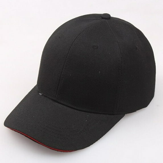Unisex Classic Solid Color Baseball Cap, Adjustable Plain Cotton Sport Hat for Men and Women, One Size Black