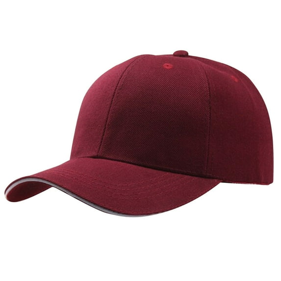 Unisex Classic Solid Color Baseball Cap, Adjustable Plain Cotton Sport Hat for Men and Women, One Size Wine