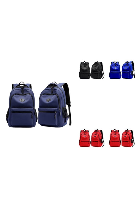Unisex Classic Solid Color Laptop Backpack, Large Capacity Water Resistant Casual Daypack with Multi Pockets, Adjustable Breathable Shoulder Bag for School Business Travel Outdoor Sports