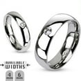 thumbnail image 1 of Unisex Classic Stainless Steel with Cubic Zirconia Wedding Band Ring Width 04 mm Size 05 5, 1 of 4