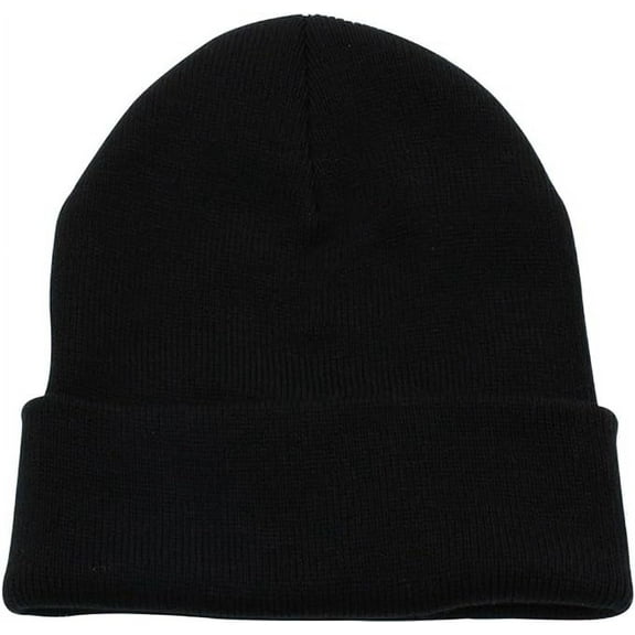 Unisex Classic Warm Winter Hats, Acrylic Knit Cuff Beanie Cap, Daily Beanie Hat for Women Men