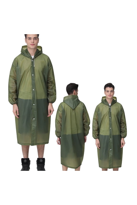 Unisex Clear EVA Raincoat - Thickened Hooded Waterproof Jacket for Outdoor Activities, Fishing, Hunting - All Season Reusable Rainwear - 145x68cm (Fits Up to 100kg) - 1 PC
