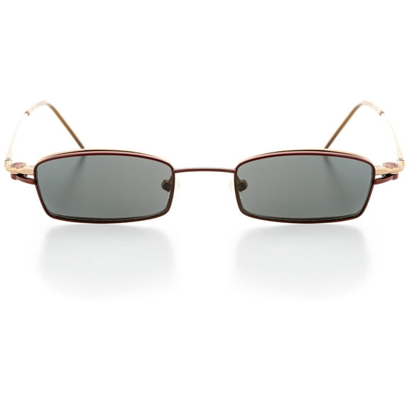 Unisex Clip-On Eyewear - Rectangle Shape, Metal Full Rim, Red Lust