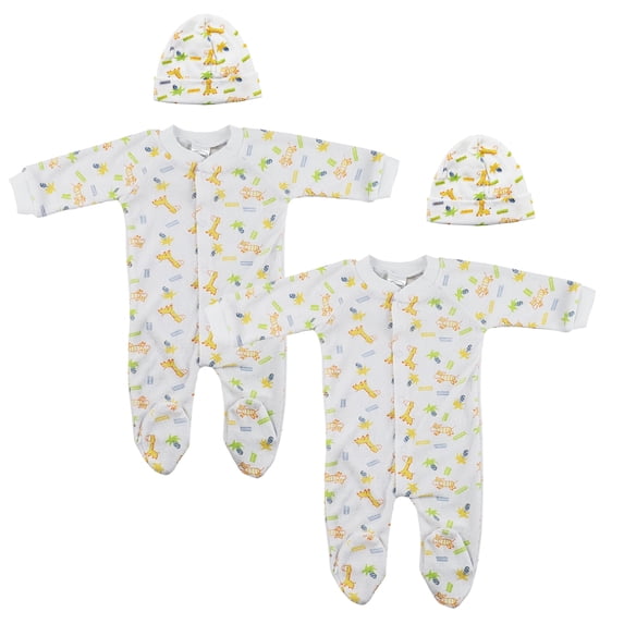 Unisex Closed-toe Sleep & Play with Caps (Pack of 4 )