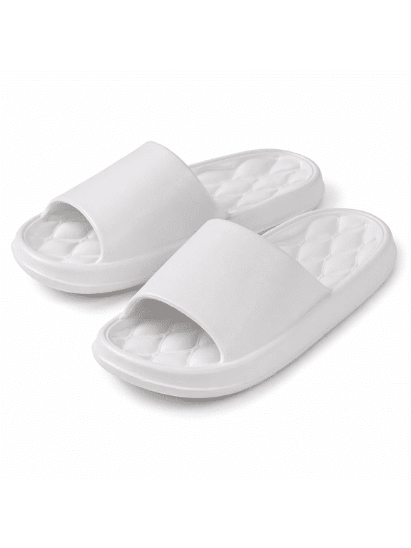Unisex Cloud Slides, Quick-Drying EVA Shower Slippers, Lightweight Anti-Slip Pillow Sandals, Soft Compression Footbed House Shoes for Men & Women, Indoor Outdoor Use
