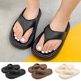 thumbnail image 1 of Unisex Cloud Thick Sole Flip Flops Solid Color Soft Cushioned Thong Sandals Waterproof Non Slip Lightweight Indoor Outdoor Home Casual Slippers For Men Women, 1 of 10